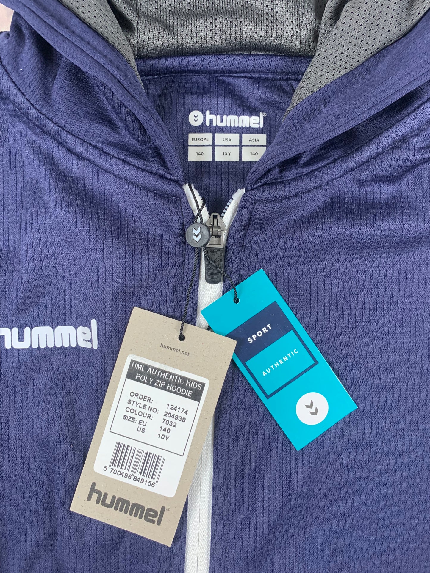 Hummel Kinder-Zip-Hoodie in Dunkelblau/Weiß
