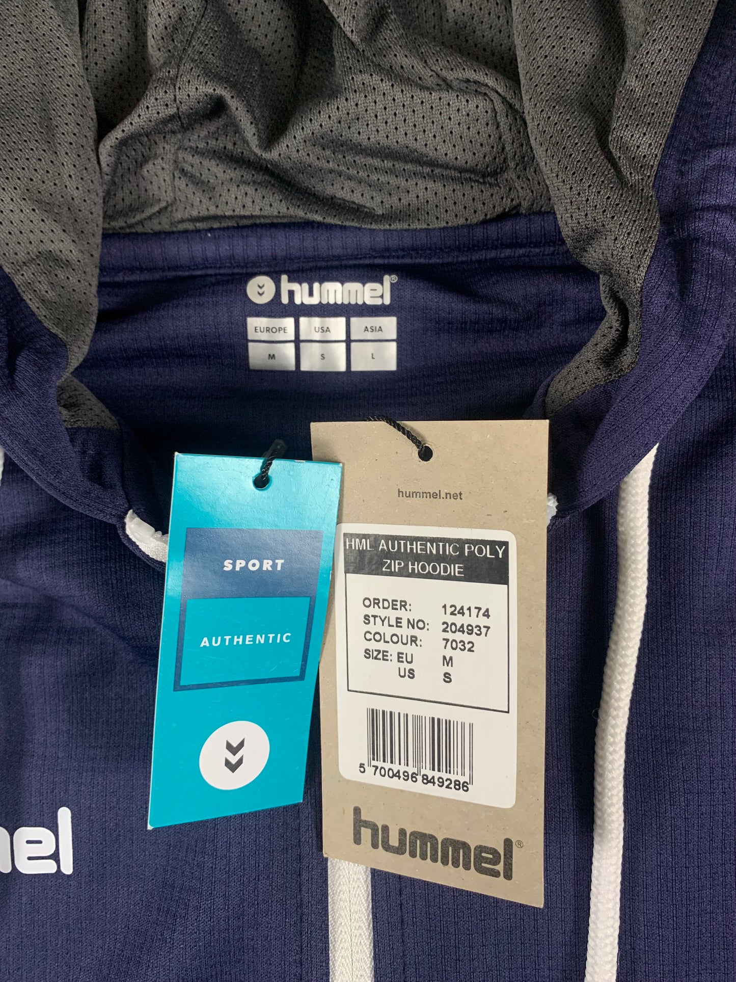 Hummel Zip-Hoodie in Dunkelblau/Weiß