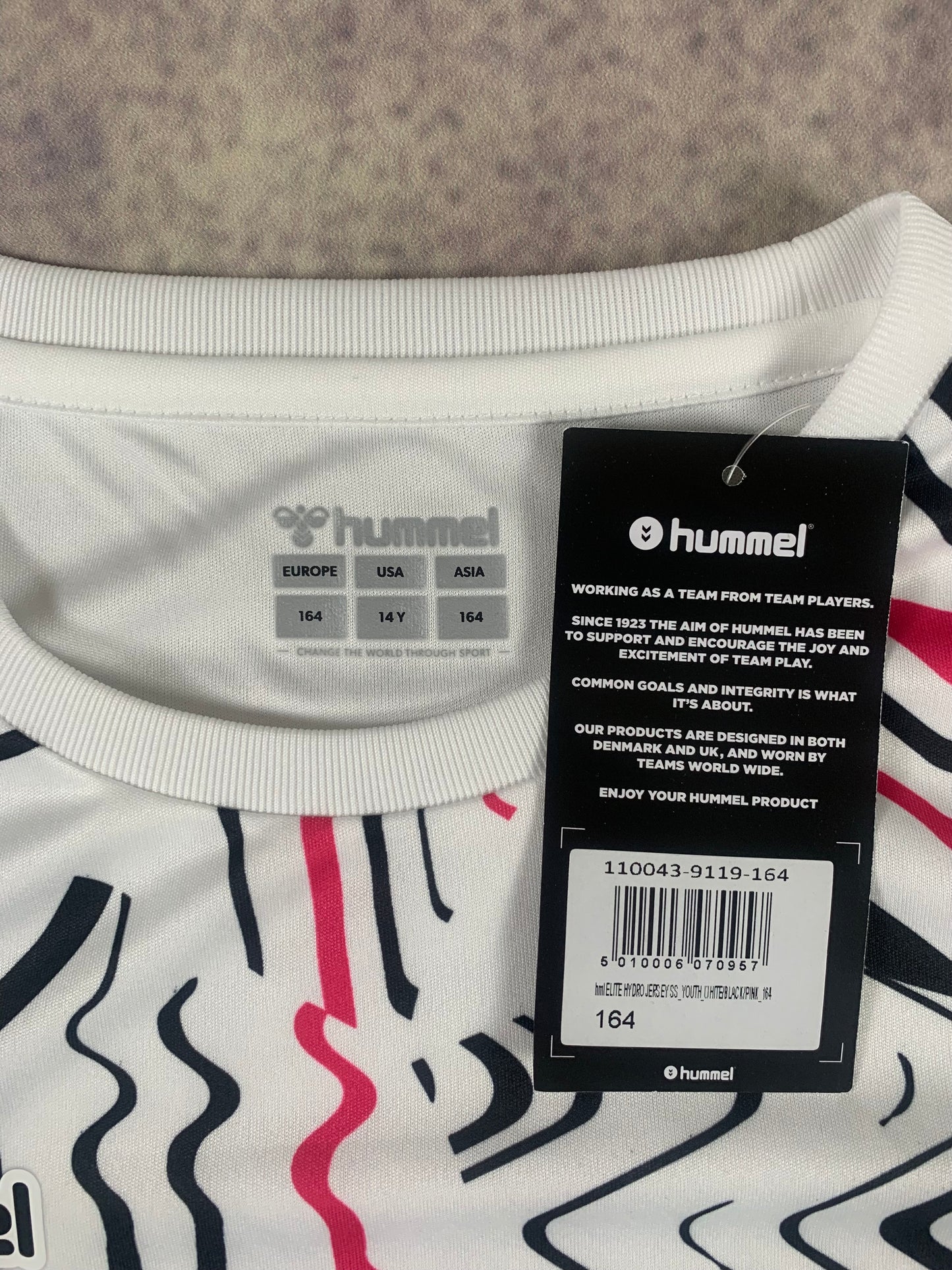 Hummel Kinder-Trikot in Weiß/Pink