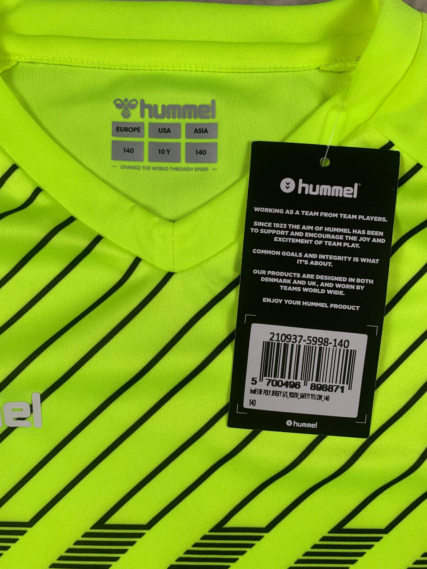 Hummel Kinder-Trikot in Neongelb/Schwarz