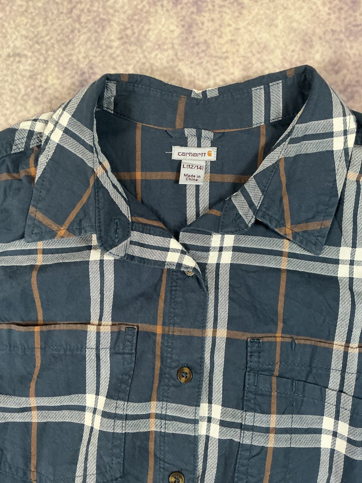 Carhartt Karo Hemd Dunkelblau/Weiß L