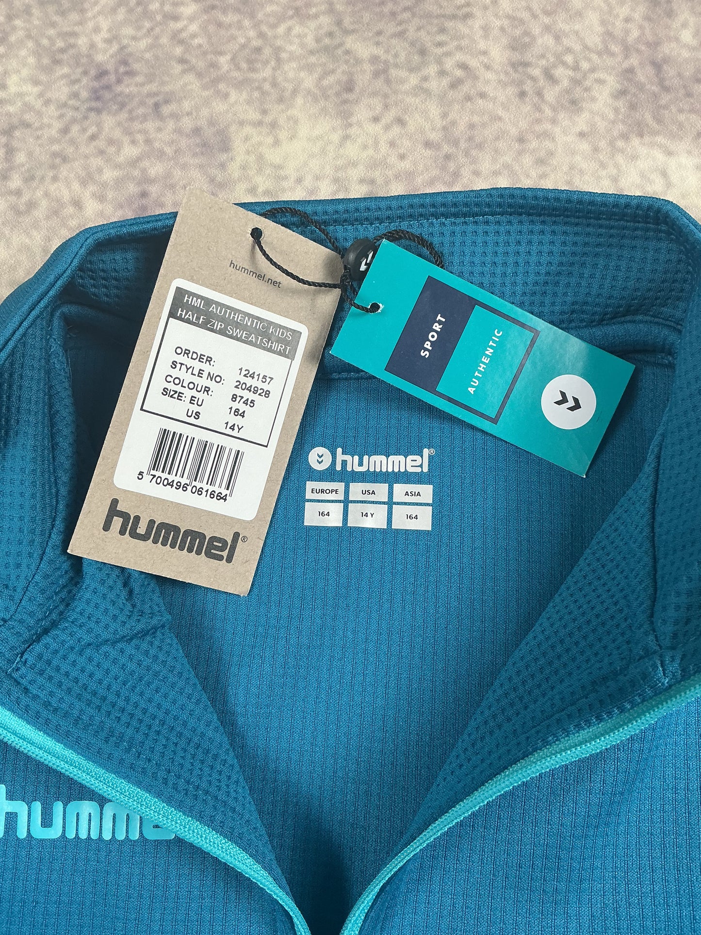 Hummel Kinder-Half Zip Sweater in Türkis