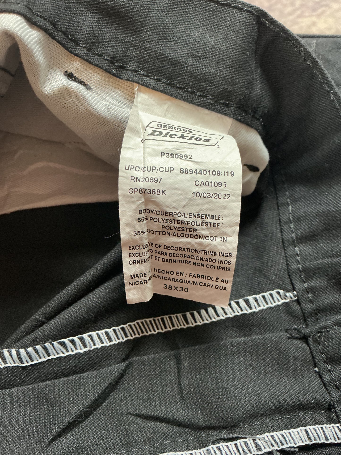 Dickies Double Knee Jeans Schwarz 38x30