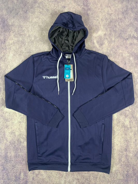 Hummel Zip-Hoodie in Dunkelblau/Weiß